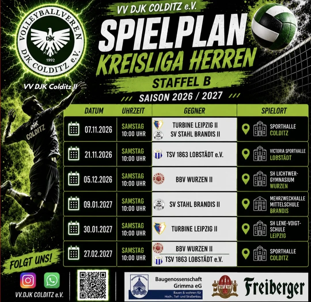 SPIELPLAN der 2.Herren 2026/27 IST DA! 🏐🔥