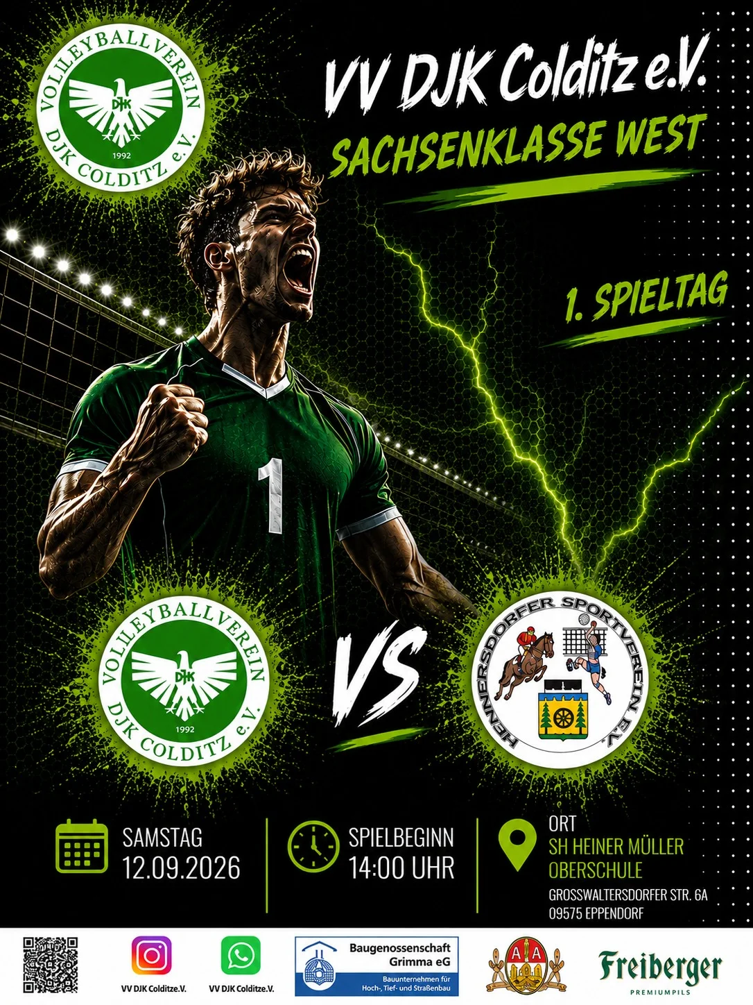 Die neue Saison ist da! 🔥🏐 Unsere 1. Herren starten in den 1. Spieltag der Sachsenklasse West! 💚🤍